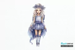 Winter Fairy Watercolor PNG Clipart Product Image 1