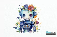 Robot Boy Watercolor Sublimation PNG Clipart Product Image 1