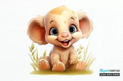 Cute Happy Baby Animal Sublimation PNG Clipart Product Image 1