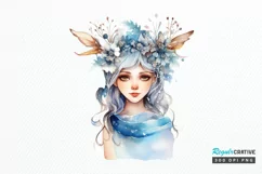 Winter Fairy Watercolor PNG Clipart Product Image 1