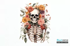 Floral Skeletons Sublimation PNG Clipart Product Image 1