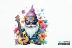 Watercolor Rockstar Gnome PNG Clipart Product Image 1