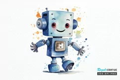 Robot Boy Watercolor Sublimation PNG Clipart Product Image 1