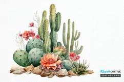 Cactus House Watercolor Sublimation PNG Clipart Product Image 1