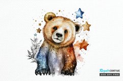 Watercolor cute animal superstar PNG Clipa Product Image 1