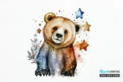 Watercolor cute animal superstar PNG Clipa Product Image 1