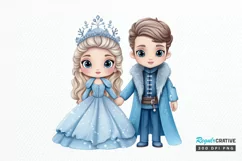 Cute Snow Princess and Prince PNG Clipart Product Image 1