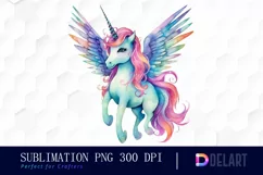 Watercolor Unicorn Wings PNG Clipart Product Image 1