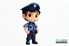 Cute Police Officer Boy PNG Clipart Product Image 1