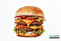 Big Hamburgers Sublimation PNG Clipart Product Image 1