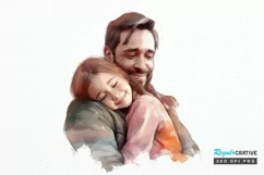 Dad and Daughter Father's Day PNG Clipart Product Image 1