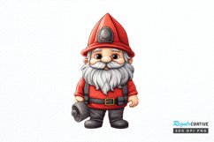 Funny Fireman Gnome Sublimation PNG Clipart Product Image 1