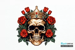 King Skull With Roses PNG Clipart Product Image 1