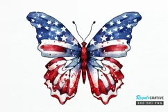 Patriotic American Flag Butterfly PNG Clipart Product Image 1