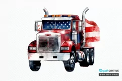 Patriotic Truck Sublimation PNG Clipart Product Image 1