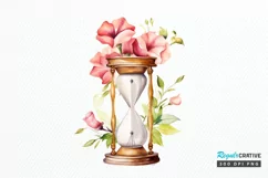 Hourglass Flower Watercolor PNG Clipart Product Image 1