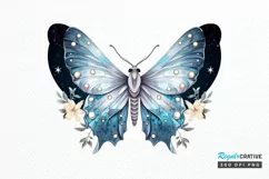 Fairy Night Moth and Moon PNG Clipart Product Image 1