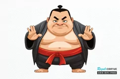 Funny Japanese Sumo Wrestler PNG Clipart Product Image 1