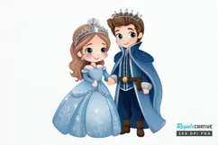 Cute Snow Princess and Prince PNG Clipart Product Image 1