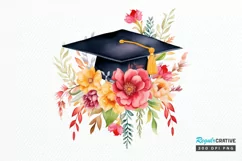 Floral Graduation Caps Sublimation PNG Clipart Product Image 1