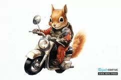 Squirrel Riding A Motorbike PNG Clipart Product Image 1