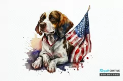 Watercolor Patriotic Dog PNG Clipart Product Image 1