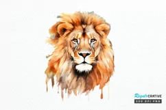 Watercolor Lion Wall Art PNG Clipart Product Image 1