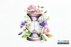 Hourglass Flower Watercolor PNG Clipart Product Image 1