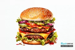 Big Hamburgers Sublimation PNG Clipart Product Image 1