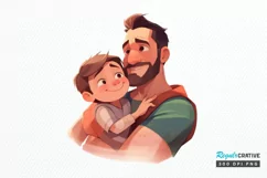 Dad and Daughter Father's Day PNG Clipart Product Image 1