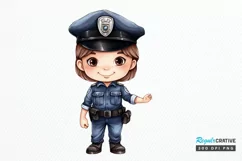 Cute Police Officer Boy PNG Clipart Product Image 1