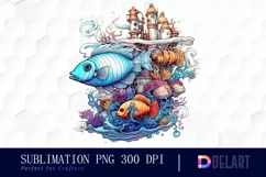Watercolor Dreamy Underwater Fantasy PNG Clipart Product Image 1