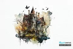 Watercolor Gothic House Clipart PNG Clipart Product Image 1