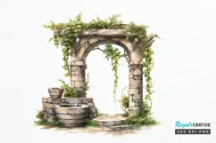 Stone Wells and Vines PNG Clipart Product Image 1