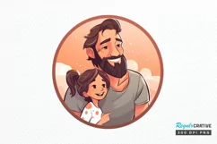 Dad and Daughter Father's Day PNG Clipart Product Image 1