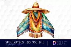 Mexican Poncho And Sombrero PNG Clipart Product Image 1