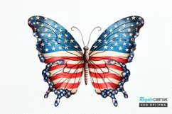 Patriotic American Flag Butterfly PNG Clipart Product Image 1