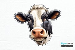 Funny Cow Face Sticker PNG Clipart Product Image 1