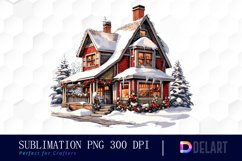 Watercolor Cozy Retro Christmas PNG Clipart Product Image 1