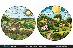 Watercolor Countryside Artwork Clipart Product Image 1