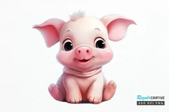 Cute Happy Baby Animal Sublimation PNG Clipart Product Image 1
