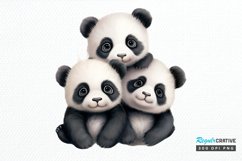 Baby Pandas Sublimation PNG Clipart Product Image 1