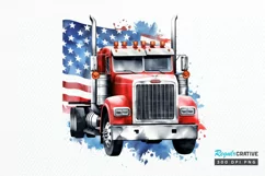 Patriotic Truck Sublimation PNG Clipart Product Image 1