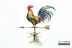 Watercolor Cockerel Wind Vane PNG Clipart Product Image 1