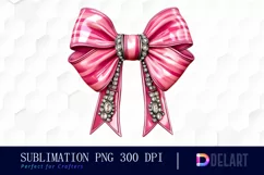 Pink-Bow with Gems Jewellery Clipart PNG Product Image 1