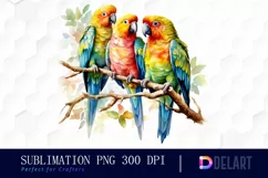 Watercolor Family of Three Sublimation Clipart Product Image 1