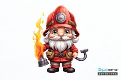 Funny Fireman Gnome Sublimation PNG Clipart Product Image 1