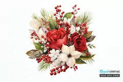 Christmas Flower Bouquet PNG Clipart Product Image 1