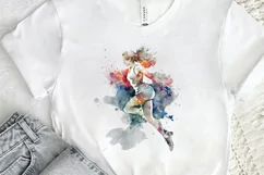 Watercolor Woman Figure Skating PNG Clipart Product Image 2