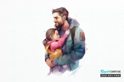 Dad and Daughter Father's Day PNG Clipart Product Image 1